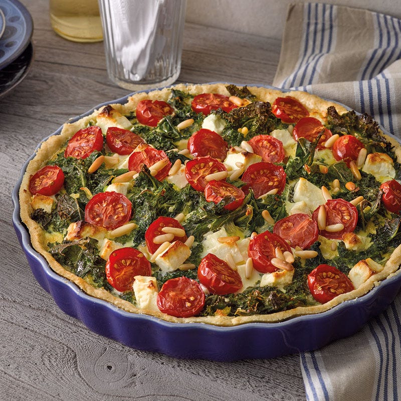 Grünkohlquiche mit Tomaten