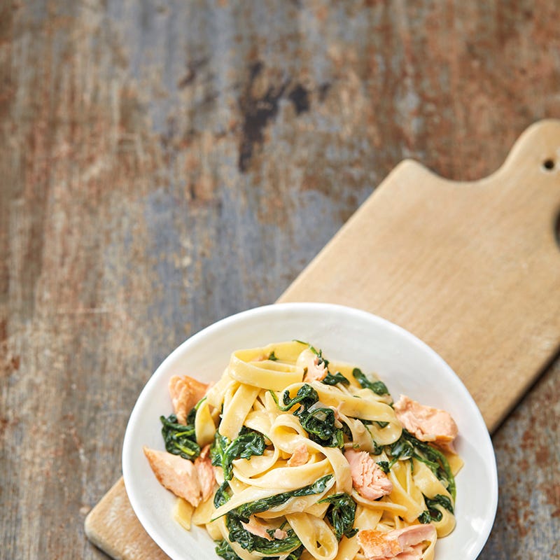 Foto van Tagliatelle met zalm en spinazie door WW