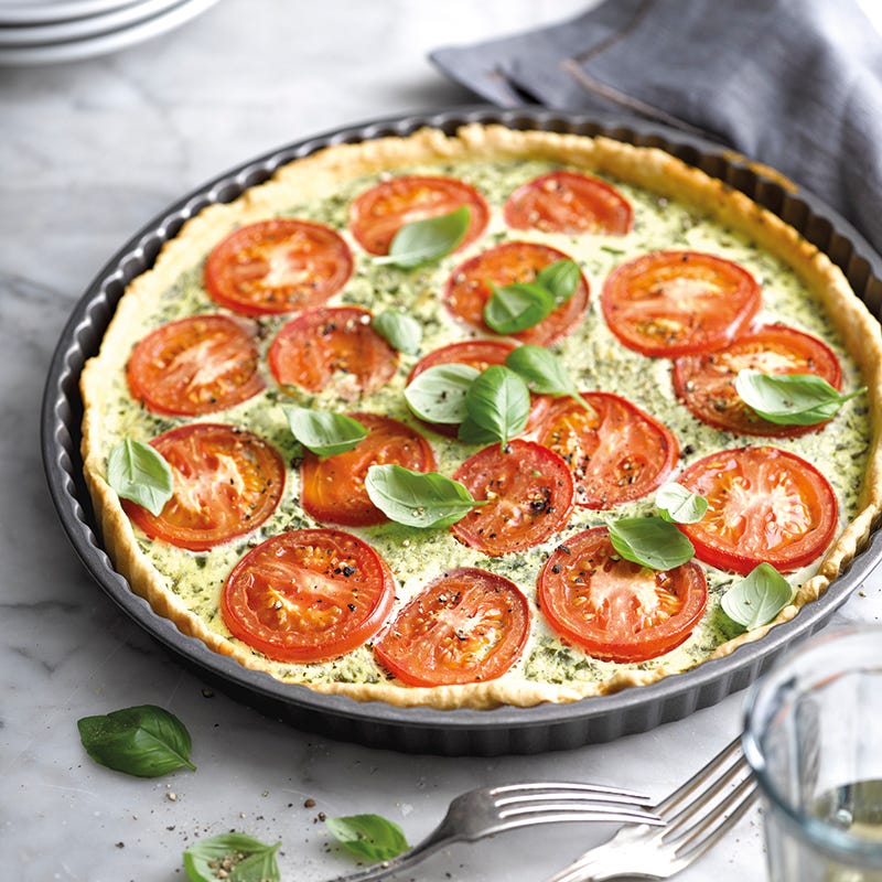 Foto van Tomatenquiche met basilicumcrème door WW