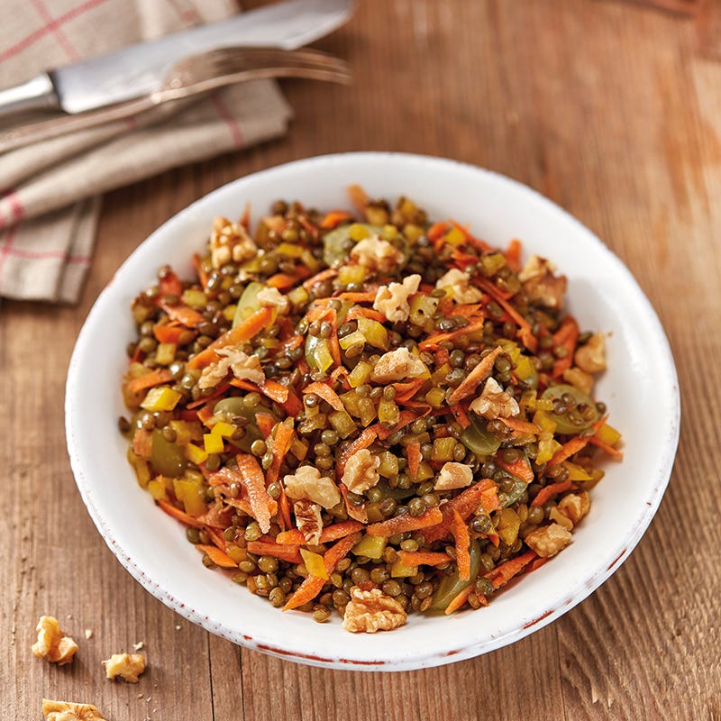 Foto van Linzensalade met druiven en walnoten door WW