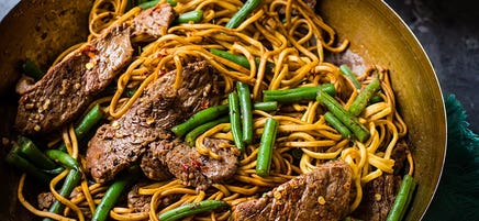 Teriyaki noodle beef stir-fry