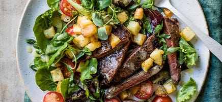 Steak and potato salad
