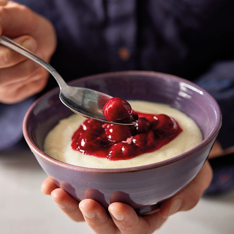 Foto van Griesmeelpap met warme kersen door WW