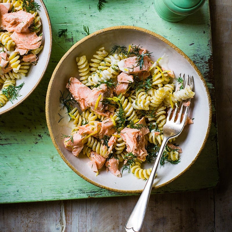Salmon and dill pasta