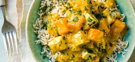 Butternut pumpkin and tofu Thai curry