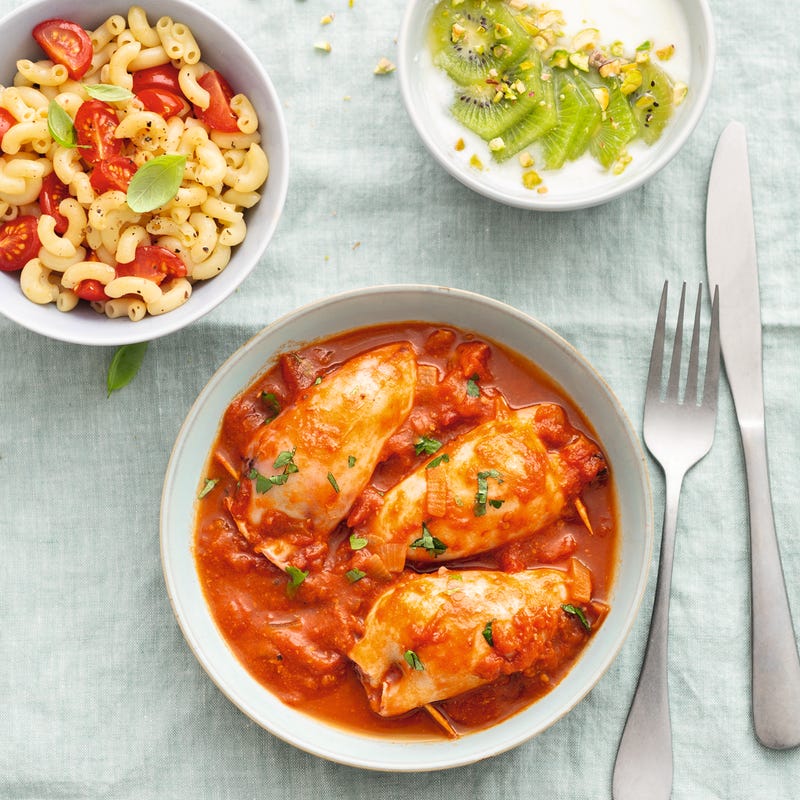 Photo de Gros calamars farcis à la tomate prise par WW