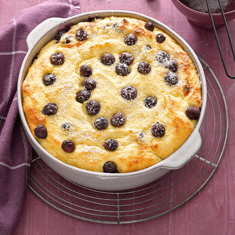 Zitronen-Quark-Auflauf mit Heidelbeeren