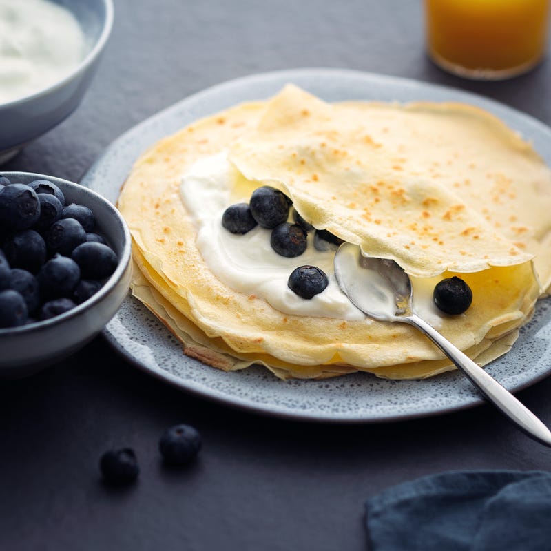Photo de Crêpes au yaourt et aux myrtilles prise par WW