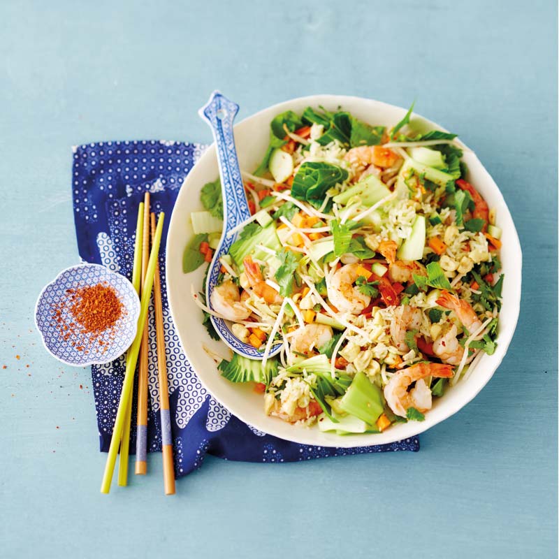 ViktVäktarna - Varm asiatisk räksallad med sesam- och limedressing
