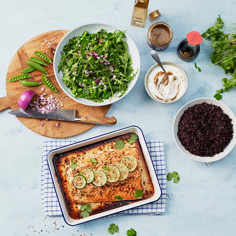 ViktVäktarna - Lime- och ingefärslax med tahini- och sojasås