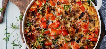 Köttfärspaj med medelhavsgrönsaker