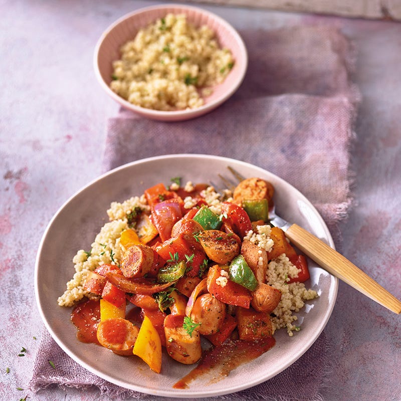 Foto van Goulash met kipworstjes en couscous door WW