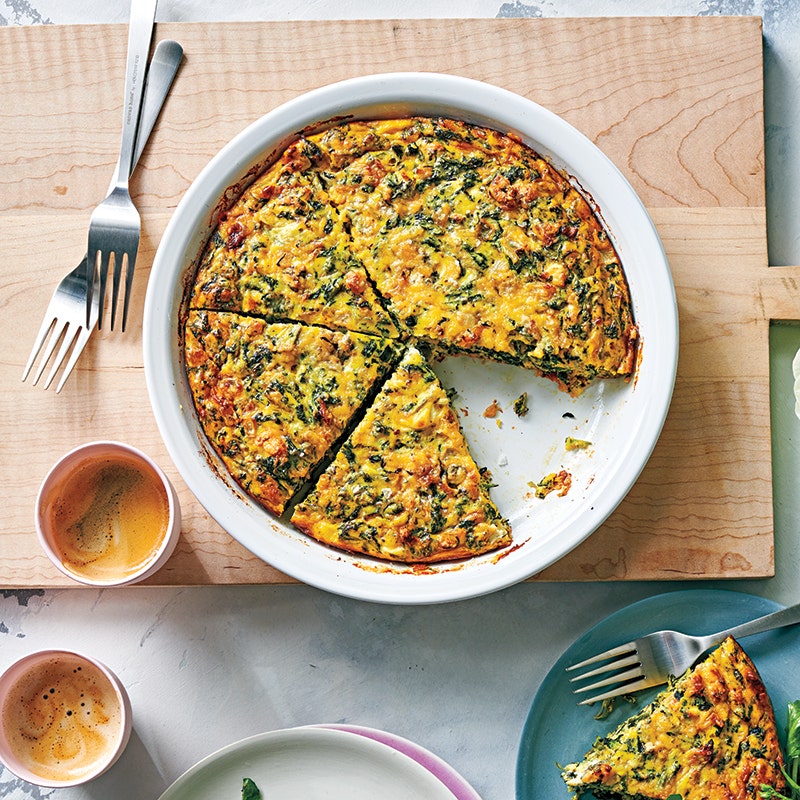 Five-cheese spinach quiches