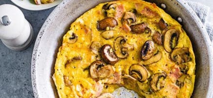 Fritatta jambon champignons et salade de pomme de terre