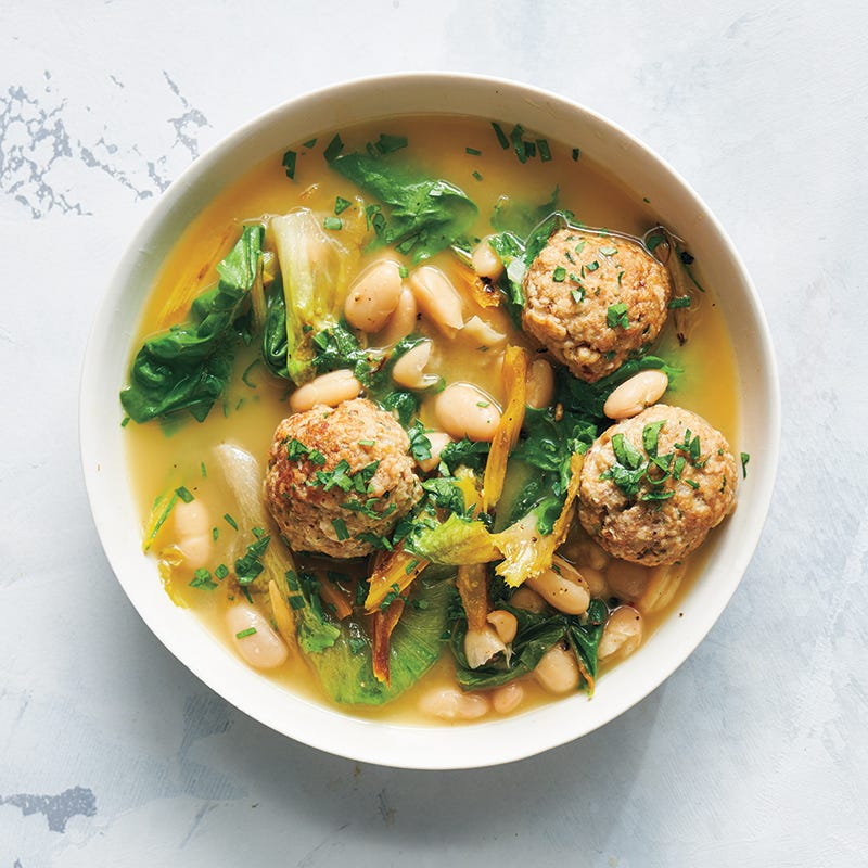 Turkey meatball and escarole soup