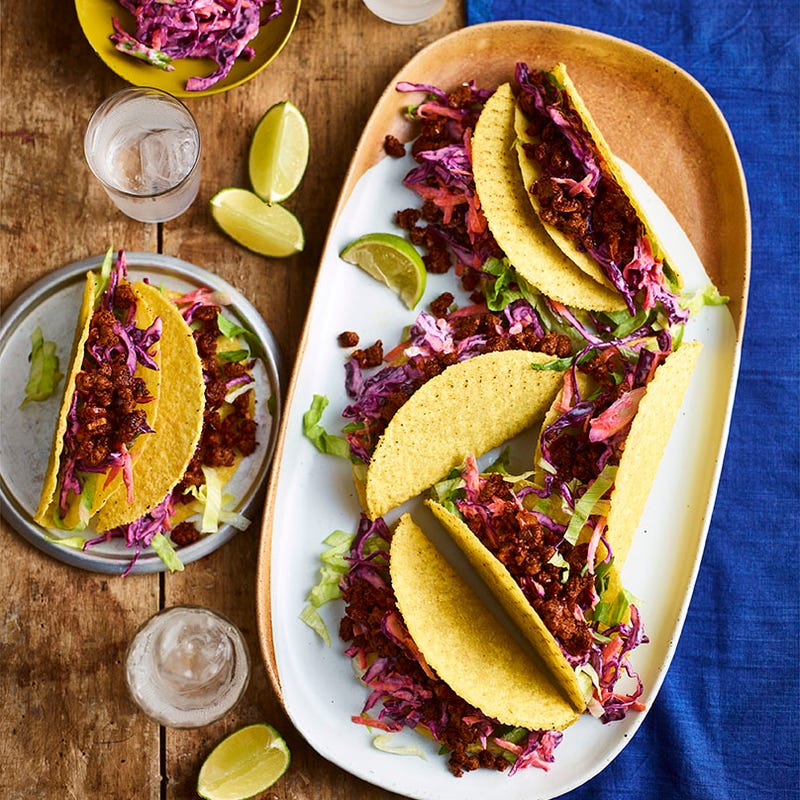 Photo of Quorn tacos with red cabbage slaw by WW