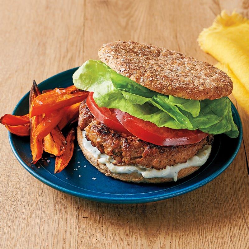 Sage and blue cheese chicken burgers