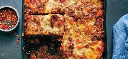 Sweet potato lasagna with turkey and sage