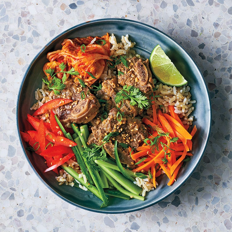 Korean rice and short rib bowls