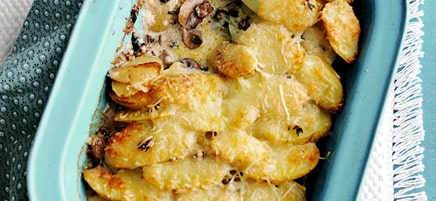 Gratin de pommes de terre champignons fromage