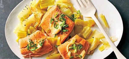 Instant Pot® Salmon with Melted Leeks and Miso Butter