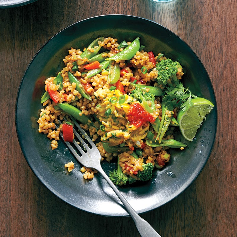 Freekeh stir-fry bowls