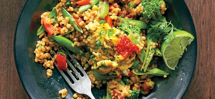 Freekeh stir-fry bowls