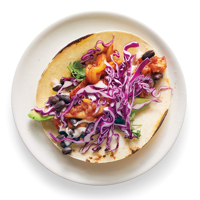 Jackfruit tacos with sriracha mayo