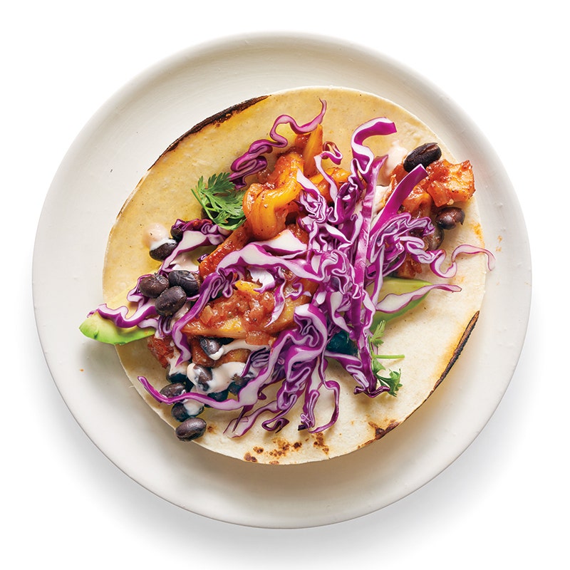 Jackfruit tacos with sriracha mayo