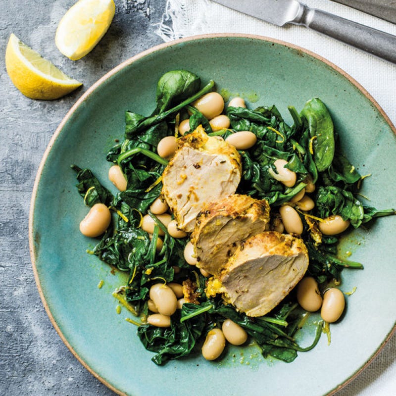 Photo de/du Filet mignon avec épinards et haricots blancs par WW