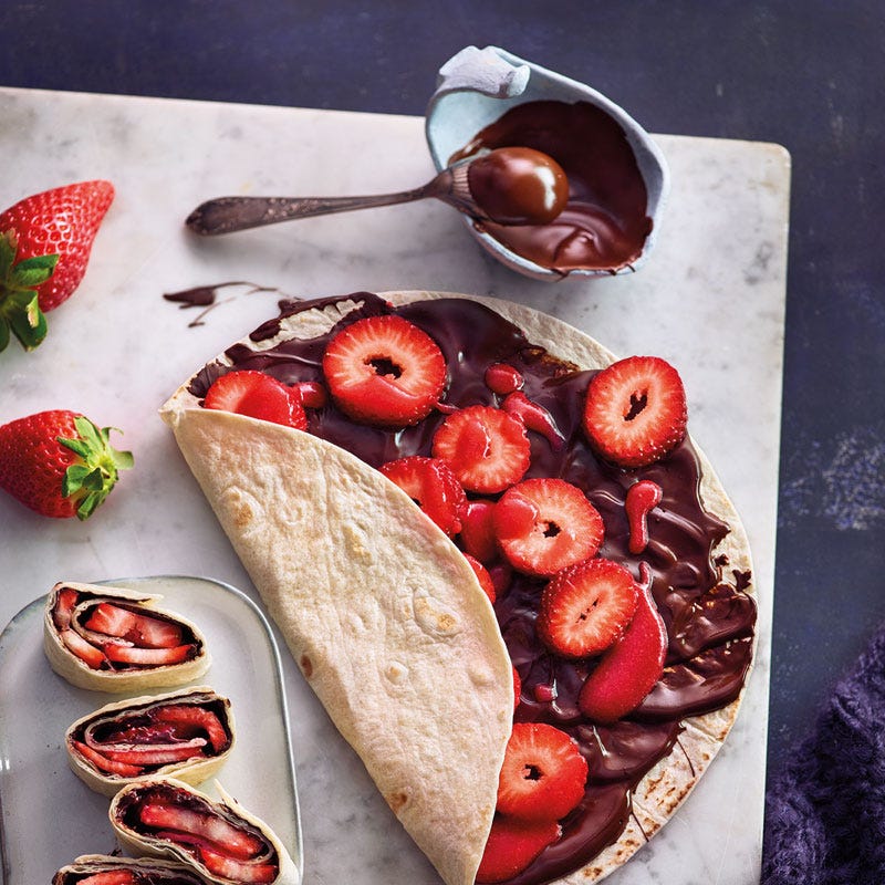 Wrapröllchen mit Schokolade