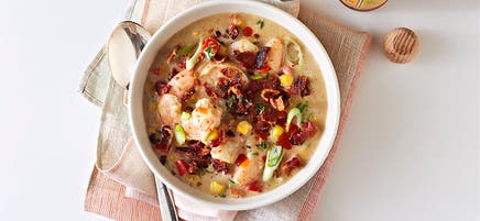 Easy shrimp chowder for one