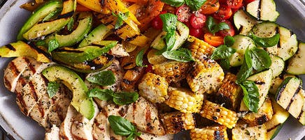 Grilled Corn, Chicken and Summer Vegetable Salad