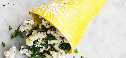Popcorn med grönkål och citron