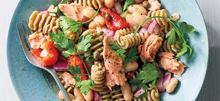 Salmon, white bean & pasta salad
