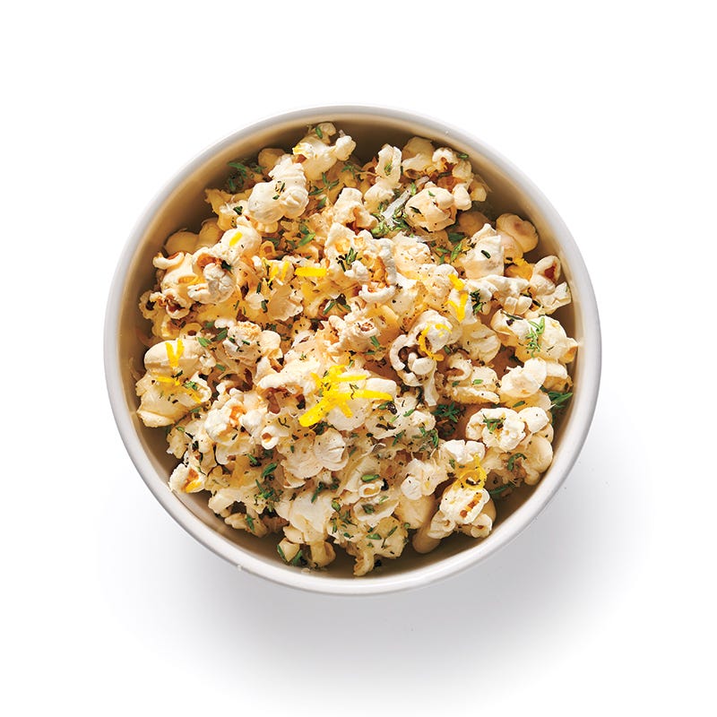 Parmesan popcorn with lemon and thyme