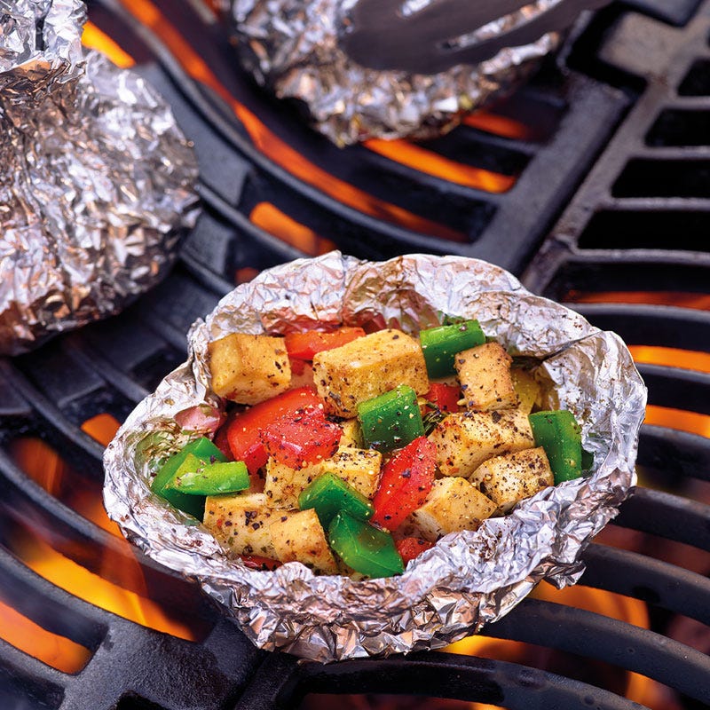 Scharfe Tofu-Paprika-Päckchen