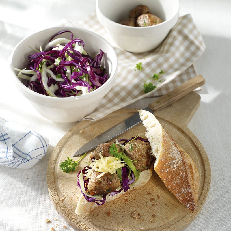 Foto van Stokbrood met gehaktballetjes en kaas door WW