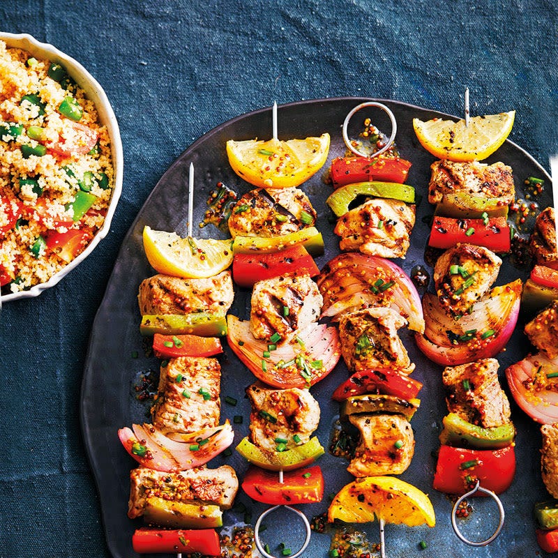 Schweinsfiletspiesse mit Honig-Senf-Marinade