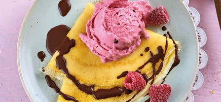 Crêpes glace framboise/banane