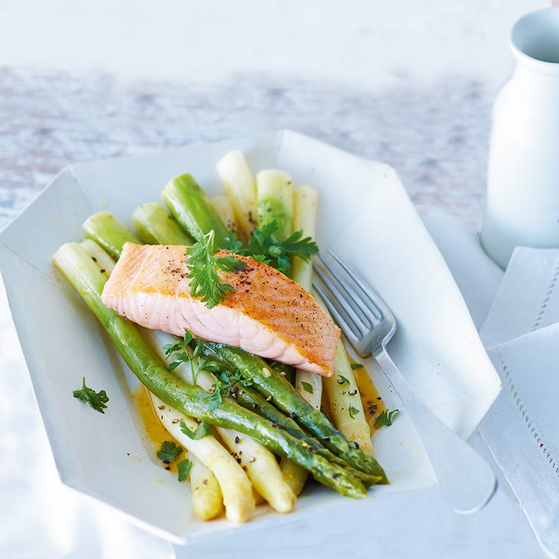 Foto van Gebakken asperges met zalm door WW