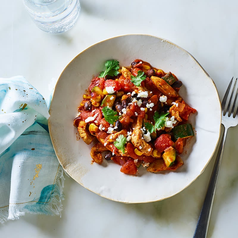 Mexikanisches Hähnchen mit Zucchini, Mais und schwarzen Bohnen Rezept ... Mexikanisches Hähnchen mit Zucchini, Mais und schwarzen Bohnen Rezept ...