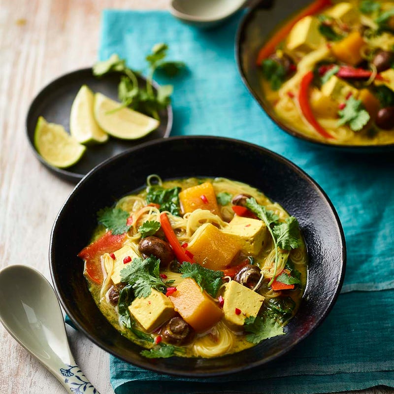 Photo of Golden tofu curry with rice noodles by WW