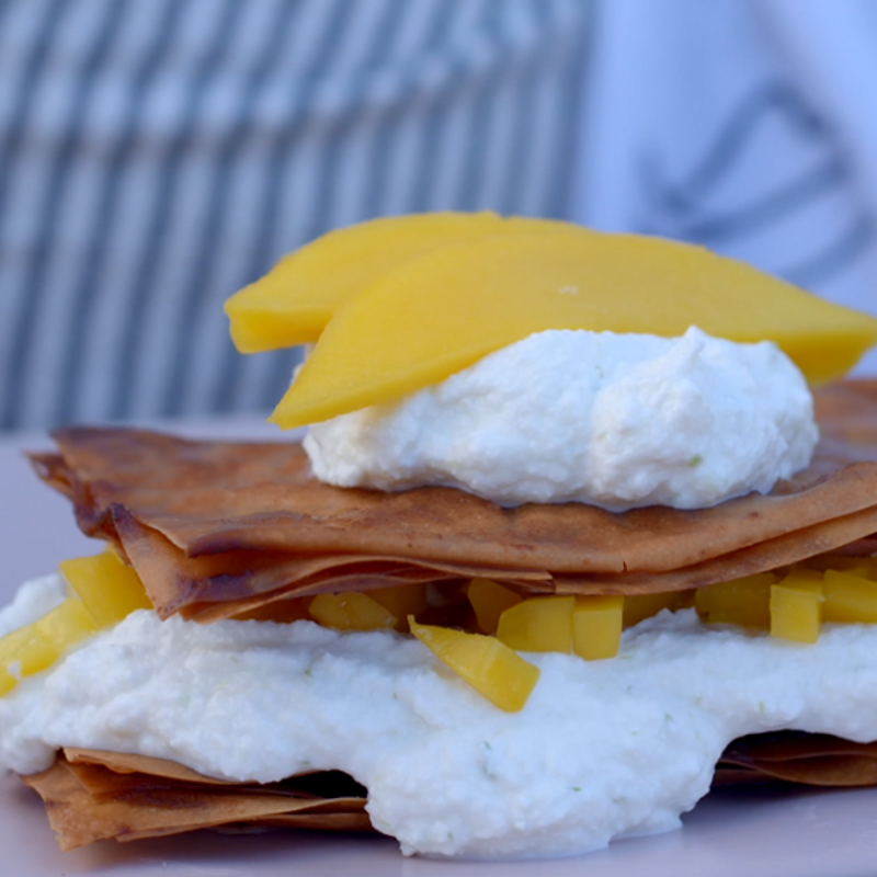 Foto van Miljuschka’s tompouce met limoen, ricotta en mango door WW