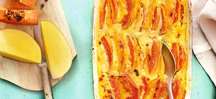Babette - Gratin de mangue et de papaye au vieux rhum