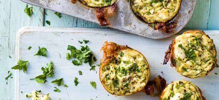 Pancetta, zucchini and feta muffins