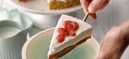 Gâteau au séré et à la rhubarbe