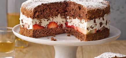 Gâteau stracciatella aux fraises