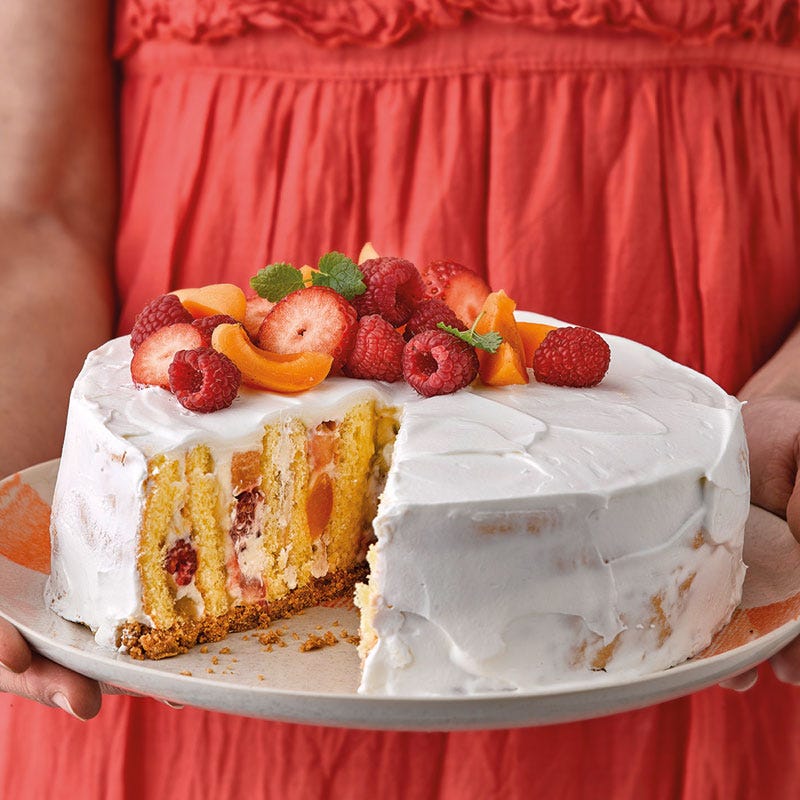 Fruchtsalat-Wickeltorte