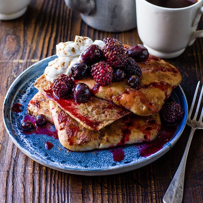 French toast with berry compote